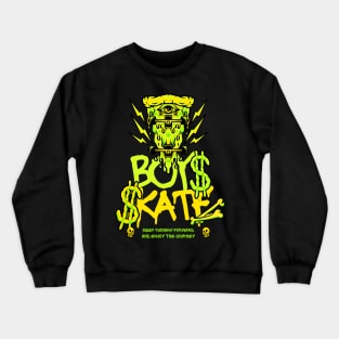 Ghoulish Grinds: Boys Skate Halloween Skateboarding Crewneck Sweatshirt